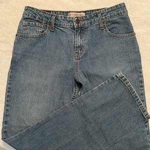Levi’s Signature Stretch Mid Rise Straight Leg Misses 8 Short Denim Blue Jeans